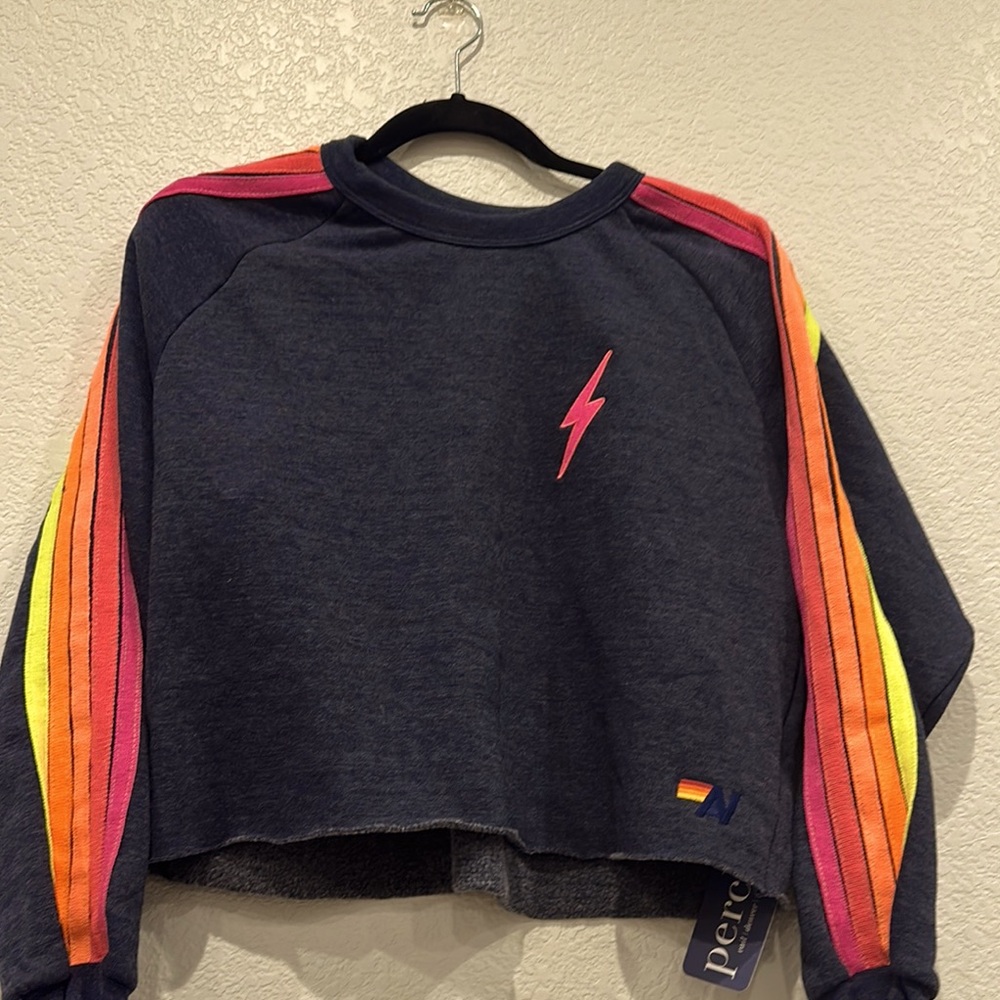 Aviator Nation Bolt cropped crew sweatshirt